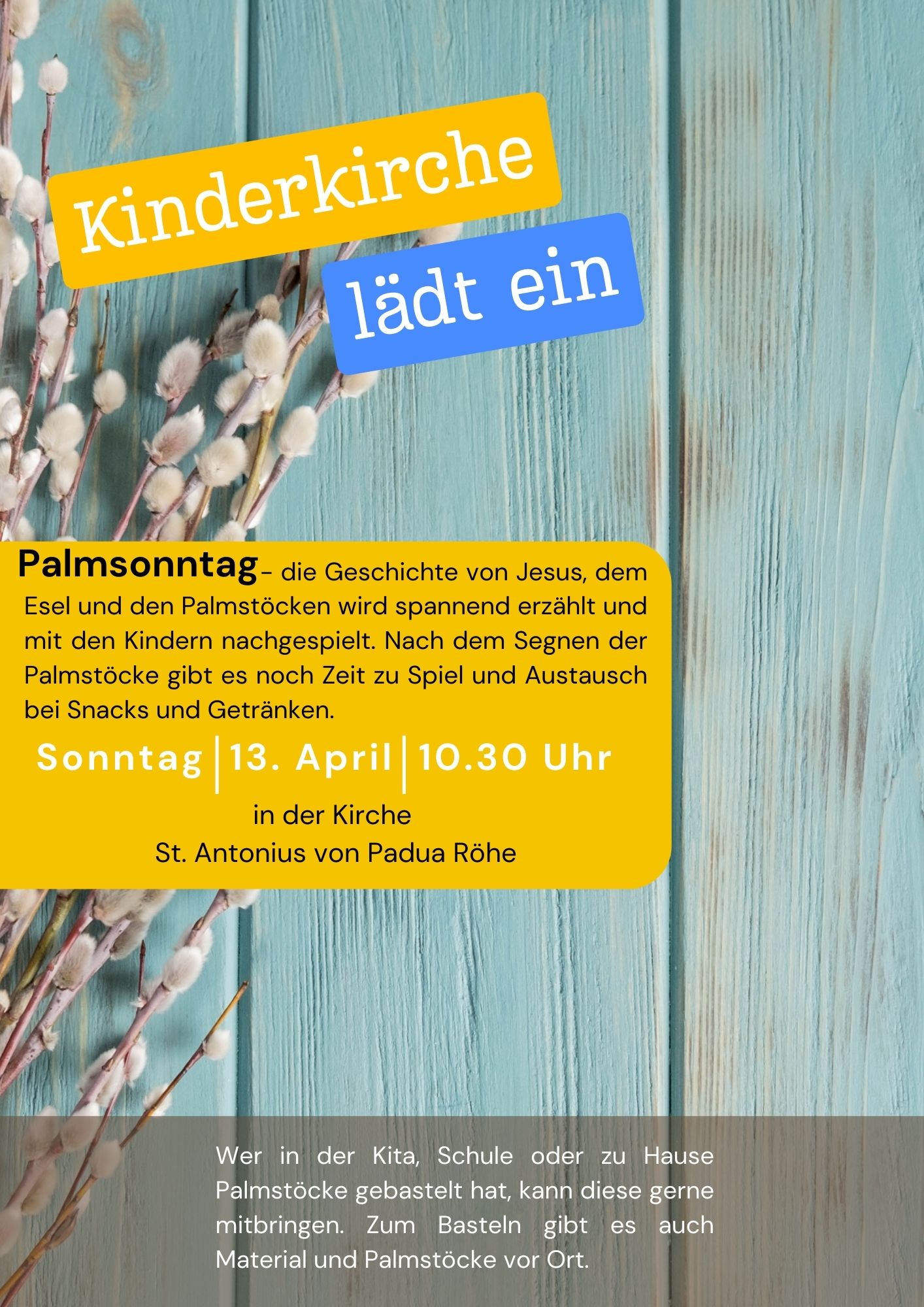 KinderkirchePalmsonntag2025_Plakat (c) Y. Raimundo